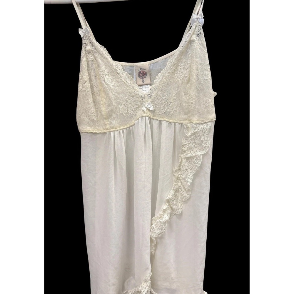 Jonquil Lace Babydoll Chemise Ivory Sheer Bridal‎ Lingerie Nightgown Womens L